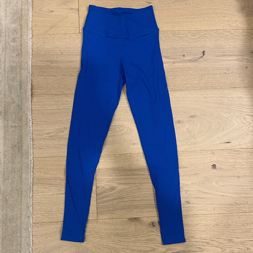Forever 21 Royal Blue Ribbed High-Waist Leggings
